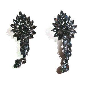 Elegant Smoke Colored Floral Earrings